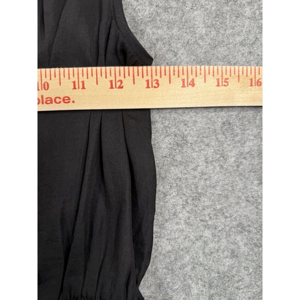White House Black Market Women's Small Black Ruffle Peplum Sleeveless Blouse - Picture 4 of 9